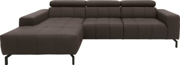 DOMO collection Ecksofa Cunelli, wahlweise inklusive 6-fach verstellbarer Kopfteilverstellung