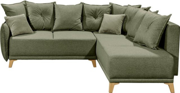 ED EXCITING DESIGN Ecksofa Pamplona, mit Bettfunktion, Bettkasten, Rücken- und Zierkissen, frei im R