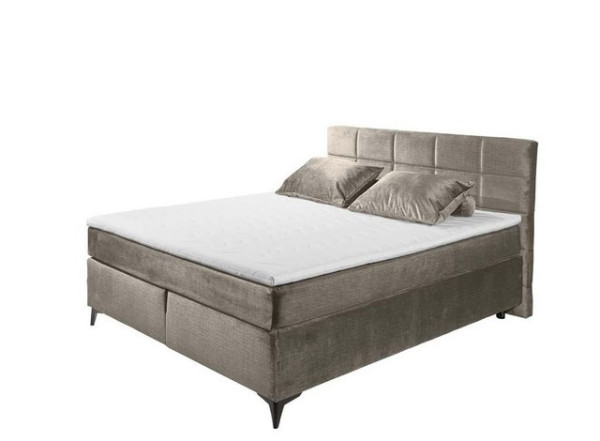 ED EXCITING DESIGN Boxspringliege (180 x 200 cm, Navarra), Grau