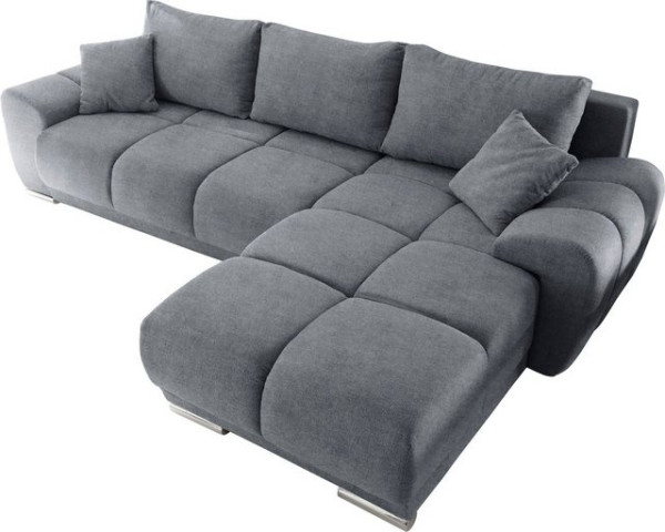 ED EXCITING DESIGN Ecksofa Anton, mit Bettfunktion, Bettkasten, Rücken- und Zierkissen, universell