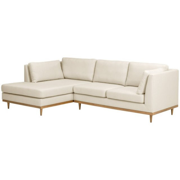 Max Winzer® Ecksofa Sofa Larsen Ecksofa links mit Sofa 2-Sitzer rechts Flachgewebe creme, 1 Stück, i