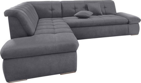 DOMO collection Ecksofa NMoric incl. Zierkissen B/T/H: 273/216/80 cm, Ottomanen-Abschluss, wahlweise