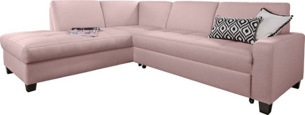 DOMO collection Ecksofa Florentina, wahlweise mit Bettfunktion, mit Kontrastnaht