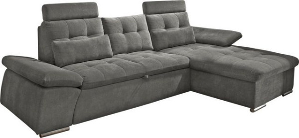 ED EXCITING DESIGN Ecksofa Nalo, mit Bettfunktion, Kopfstützen, Nierenkissen, Armteilverstellung