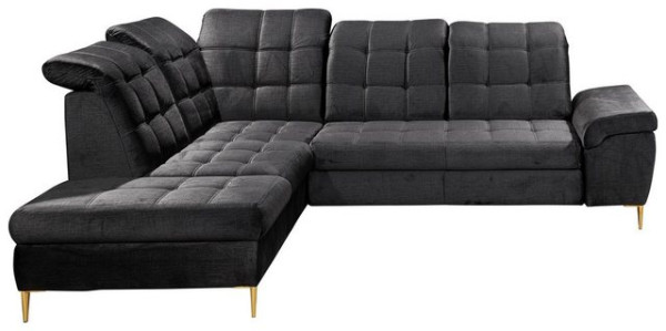 ED EXCITING DESIGN Ecksofa Valtura, frei stellbar, Bettkasten, Schlaffunktion, mit Kopfteilverstellu