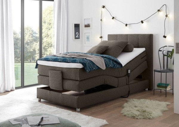 ED EXCITING DESIGN Boxspringliege (120 x 200 cm, Manolo), Grau