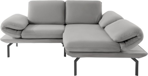 DOMO collection Ecksofa New York, wahlweise mit Arm- und Rückenfunktion, mit Winkelfuß aus Metall