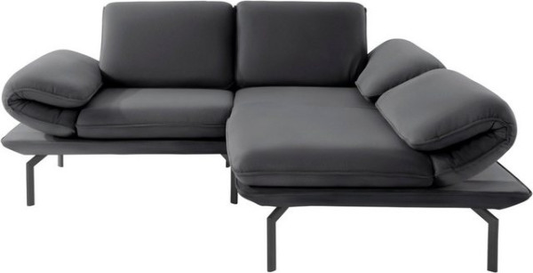 DOMO collection Ecksofa New York, wahlweise mit Arm- und Rückenfunktion, mit Winkelfuß aus Metall