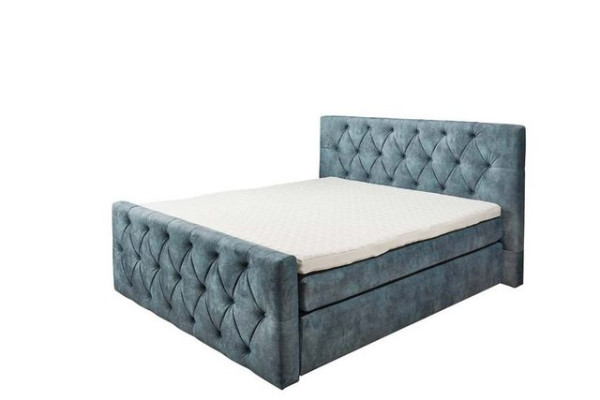 ED EXCITING DESIGN Boxspringliege (180 x 200 cm, Hammonton), Blau