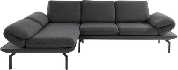 DOMO collection Ecksofa New York, wahlweise mit Arm- und Rückenfunktion, mit Winkelfuß aus Metall