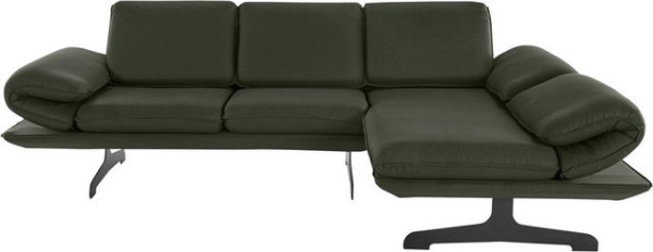 DOMO collection Ecksofa New York, wahlweise mit Arm- und Rückenfunktion, mit Kufenfüßen aus Metall