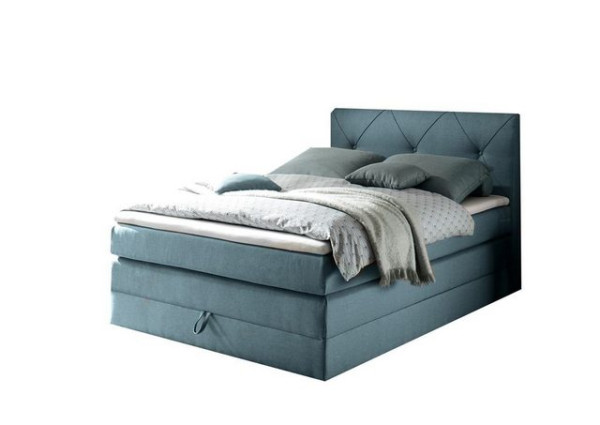 ED EXCITING DESIGN Boxspringliege (120 x 200 cm, Calgary 1 dunkelblau 120 cm), Blau