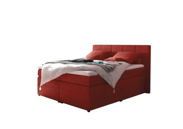 ED EXCITING DESIGN Boxspringliege (180 x 200 cm, Tacoma 1 "Uran" berry 180 cm), Rot