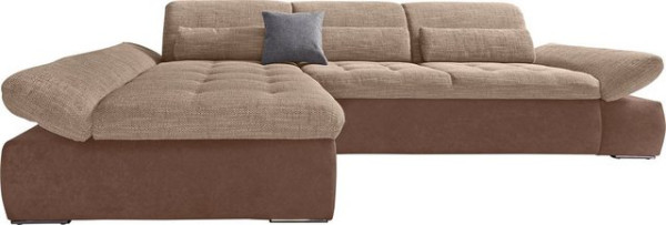 DOMO collection Ecksofa Aldo, mit Recamiere, wahlweise mit Bettfunktion