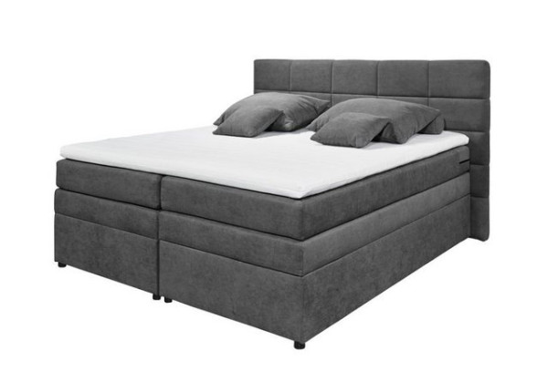 ED EXCITING DESIGN Boxspringliege (160 x 200 cm, Tacoma 1 "Uran" anthrazit 160 cm), Grau