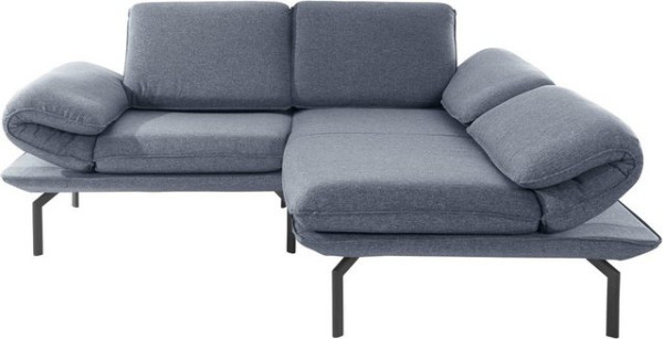 DOMO collection Ecksofa New York, wahlweise mit Arm- und Rückenfunktion, mit Winkelfuß aus Metall