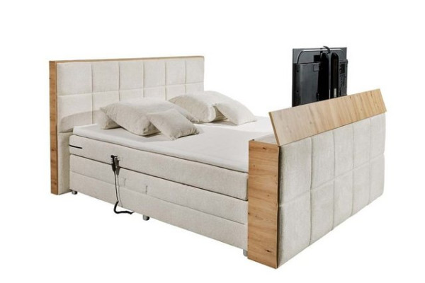 ED EXCITING DESIGN Boxspringliege (180 x 200 cm, Novara), Beige