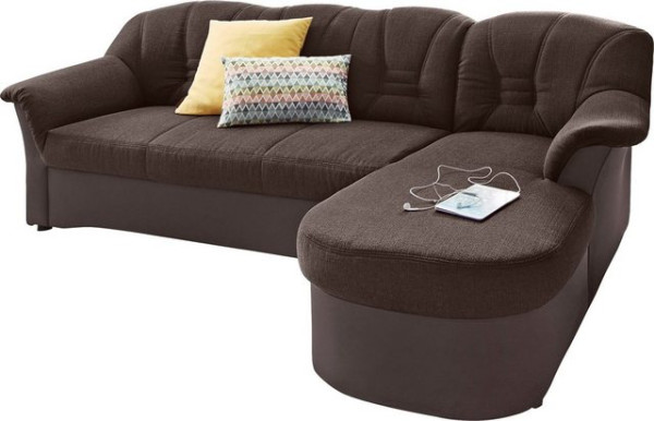 DOMO collection Ecksofa Elva, wahlweise mit Bettfunktion und Federkern