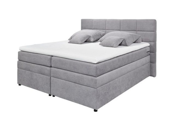 ED EXCITING DESIGN Boxspringliege (160 x 200 cm, Tacoma 1 "Soro" light grey 160 cm), Grau