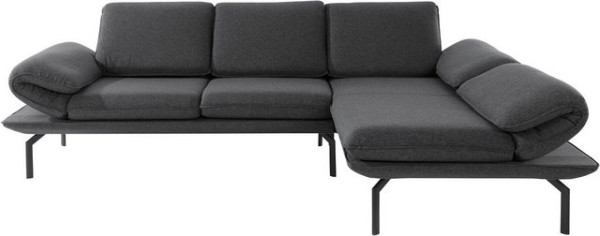 DOMO collection Ecksofa New York, wahlweise mit Arm- und Rückenfunktion, mit Winkelfuß aus Metall