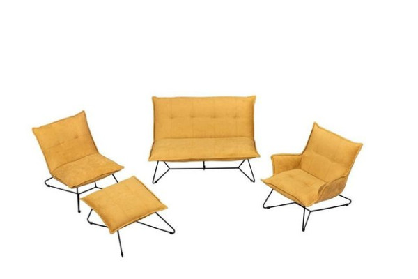 ED EXCITING DESIGN Polsterecke, Vico Polstergarnitur Sofagarnitur Couch Sofa 4-Teilig Gelb