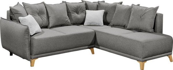 ED EXCITING DESIGN Ecksofa Pamplona, mit Bettfunktion, Bettkasten, Rücken- und Zierkissen, frei im R