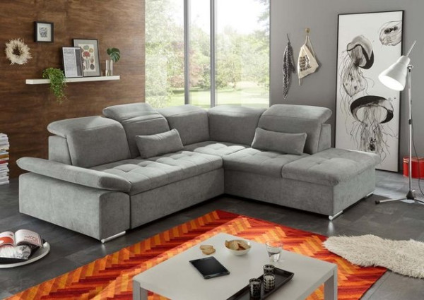 ED EXCITING DESIGN Ecksofa, Wayne Ecksofa 276x240 cm Couch Eckcouch Sofa Schlamm (Grau-Braun)