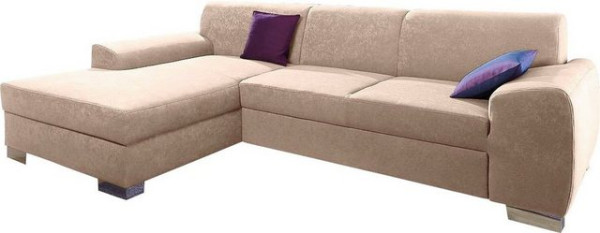 DOMO collection Ecksofa Ricardo, mit Recamiere, wahlweise mit Bettfunktion