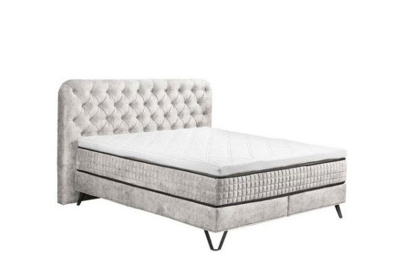 ED EXCITING DESIGN Boxspringliege (160 x 200 cm, Favara), Silber