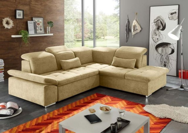 ED EXCITING DESIGN Ecksofa, Wayne Ecksofa 276x240 cm Couch Eckcouch Sofa Sand (Beige)