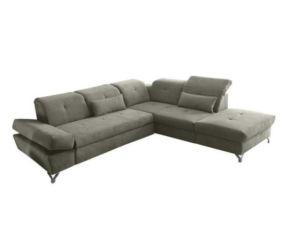 ED EXCITING DESIGN Ecksofa, MELFI Ecksofa Polstergarnitur Sofagarnitur 275 x 245 cm Schlamm