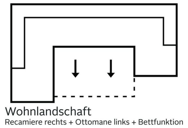 DOMO collection Wohnlandschaft Santana, wahlweise mit Bettfunktion