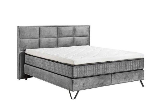 ED EXCITING DESIGN Boxspringliege (180 x 200 cm, Hamton), Grau