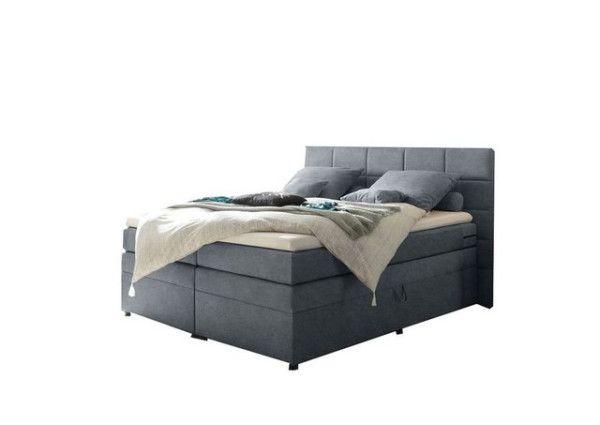 ED EXCITING DESIGN Boxspringliege (180 x 200 cm, Tacoma 1 "Uran" anthrazit 180 cm), Grau