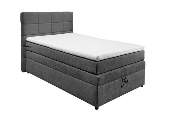 ED EXCITING DESIGN Boxspringliege (140 x 200 cm, Tacoma 1 "Soro" anthrazit 140 cm), Grau