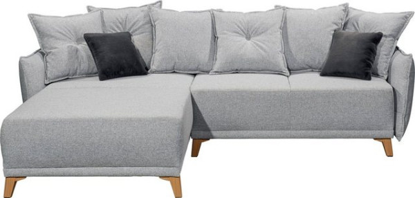 ED EXCITING DESIGN Ecksofa Pamplona, mit Bettfunktion, Bettkasten, Rücken- und Zierkissen, frei im R