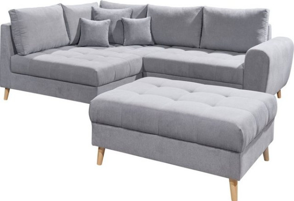 ED EXCITING DESIGN Ecksofa Alice, Set, mit Hocker, Rückenkissen, Zierkissen, frei im Raum stellbar