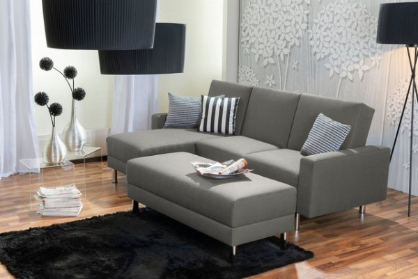 Max Winzer® Loungesofa Just Fashion Funktionssofa Flachgewebe hellgrau, 1 Stück, Made in Germany