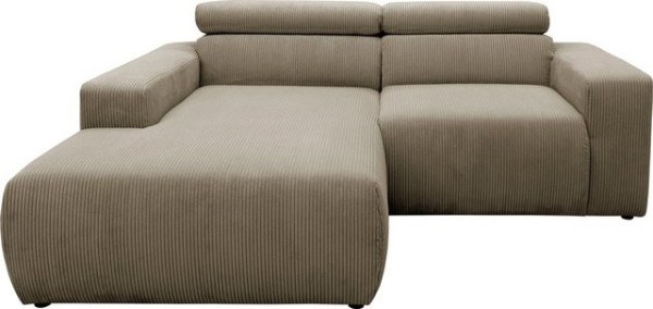 DOMO collection Ecksofa Brandon kleine Ausführung B/T/H: 214/100/80 cm, Mit Kopfteilverstellung, auc