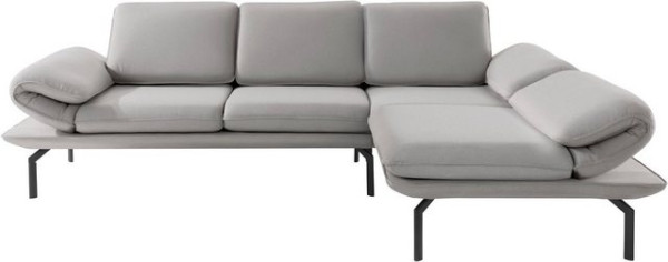 DOMO collection Ecksofa New York, wahlweise mit Arm- und Rückenfunktion, mit Winkelfuß aus Metall