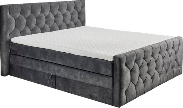 ED EXCITING DESIGN Boxspringbett Cashfield, inkl. einem Topper mit Klimaband (180x200cm) und zwei Be