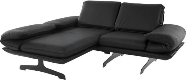 DOMO collection Ecksofa New York, wahlweise mit Arm- und Rückenfunktion, mit Kufenfüßen aus Metall