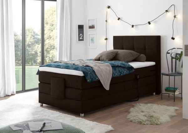 ED EXCITING DESIGN Boxspringliege (120 x 200 cm, Manolo), Braun