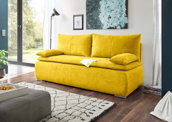 ED EXCITING DESIGN Schlafsofa, Jana Schlafsofa 208x95 cm Sofa Couch Schlafcouch Gelb (Senf)