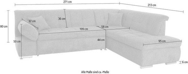 DOMO collection Ecksofa Mona, wahlweise mit Bettfunktion