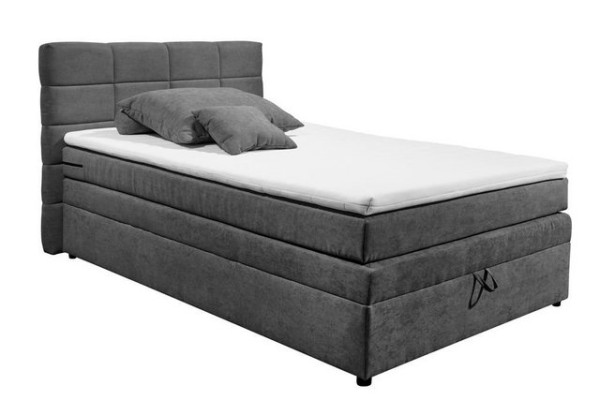 ED EXCITING DESIGN Boxspringliege (120 x 200 cm, Tacoma 1 "Soro" anthrazit 120 cm), Grau