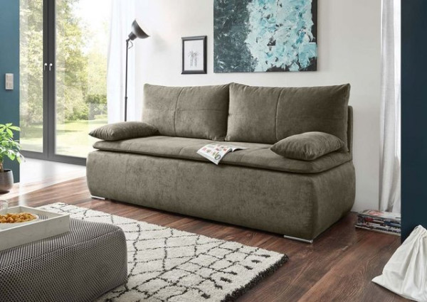 ED EXCITING DESIGN Schlafsofa, Jana Schlafsofa 208x95 cm Sofa Couch Schlafcouch Stone (Braun-Grau)