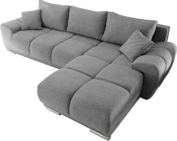 ED EXCITING DESIGN Ecksofa Anton, mit Bettfunktion, Bettkasten, Rücken- und Zierkissen, universell