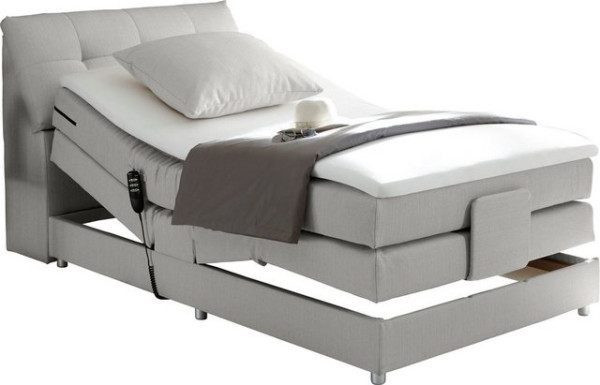 ED EXCITING DESIGN Boxspringbett Concord, inkl. Motor, Stauraum im Kopfteil und Topper