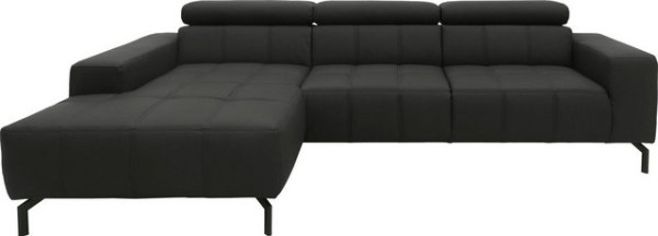 DOMO collection Ecksofa Cunelli, wahlweise inklusive 6-fach verstellbarer Kopfteilverstellung